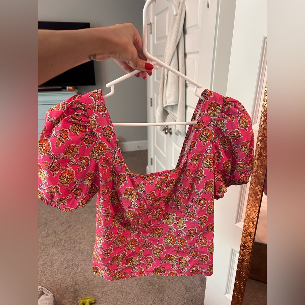 Jcrew puff sleeve top